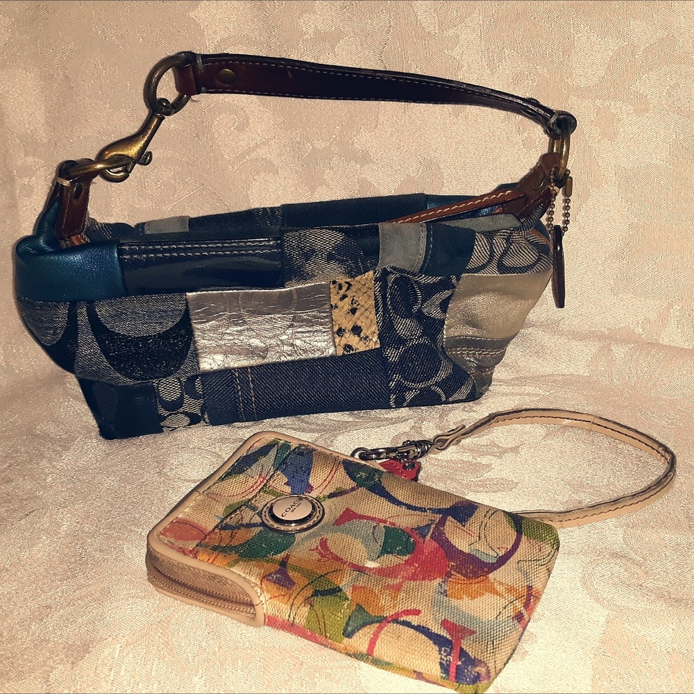 COACH hobo patchwork bag w/ bonus wristlet wallet